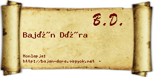 Baján Dóra névjegykártya